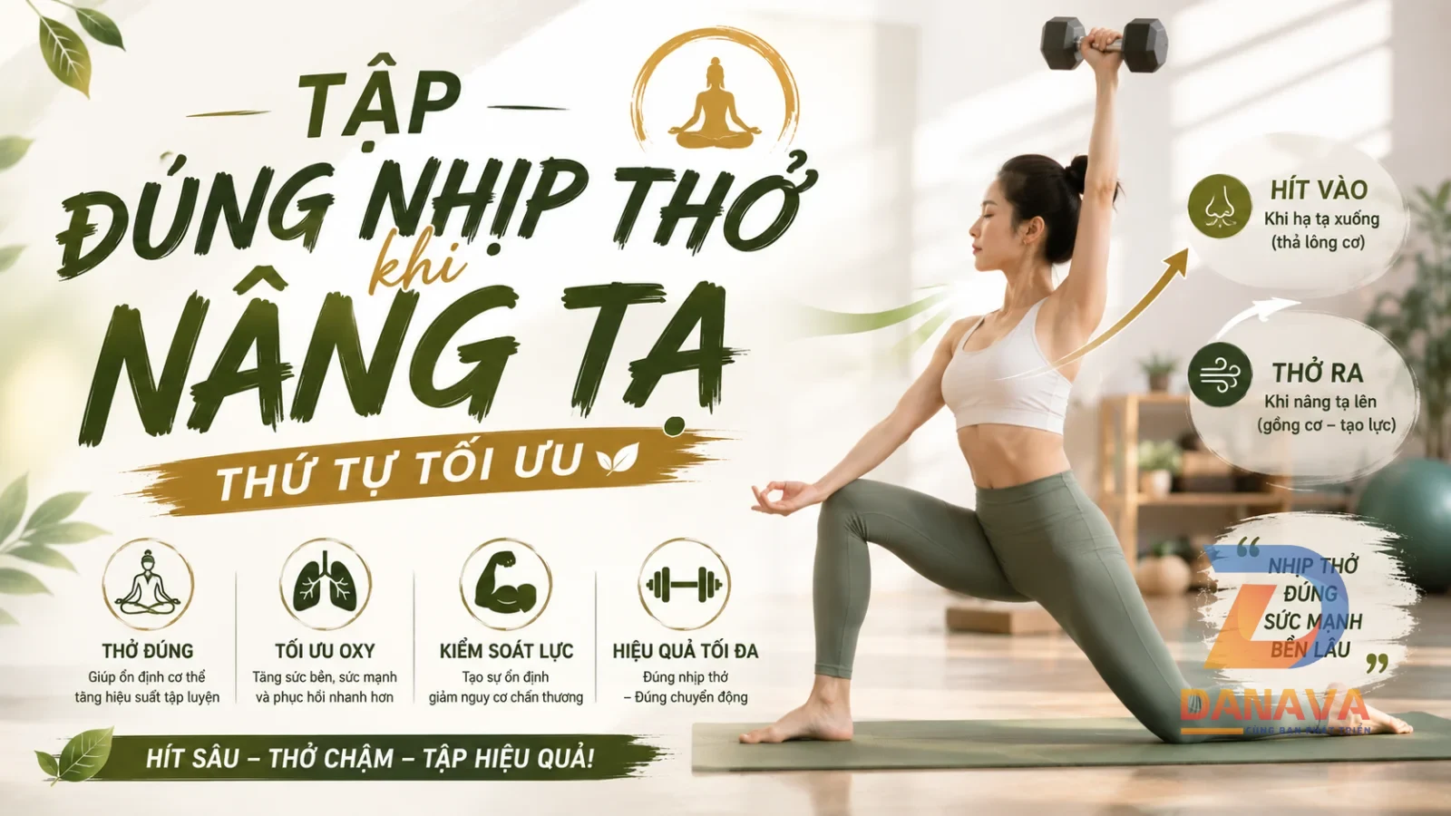 Tập đúng nhịp thở khi nâng tạ