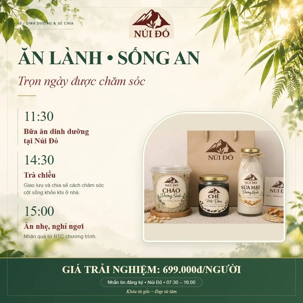 8,5 TIẾNG CHĂM SÓC THÂN – TÂM – TRÍ TẠI NÚI ĐỎ — CHỈ 699K 3